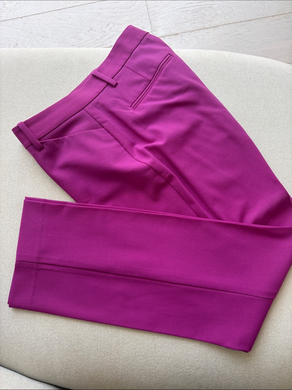 Theory Fuchsia Slim Ankle Trousers
